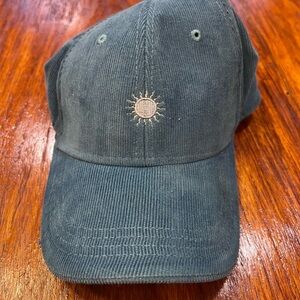 Corduroy Sun Embroidered Baseball Cap - Teal